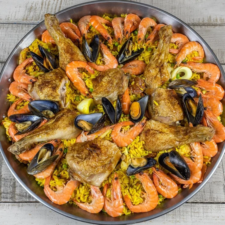Paellapfanne Edelstahl 36 cm traditionelle Paella Pfanne Antihaft Wabenstruktur Induktion – Bild 6
