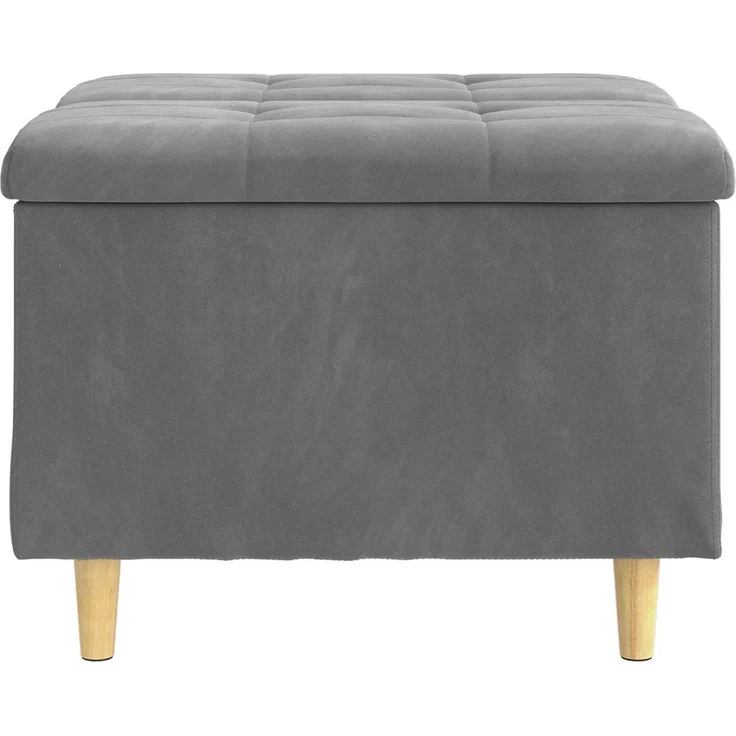 vidaXL Ottoman mit Stauraum Dunkelgrau 60 x 60 x 45 cm Samt 876826 – Bild 6