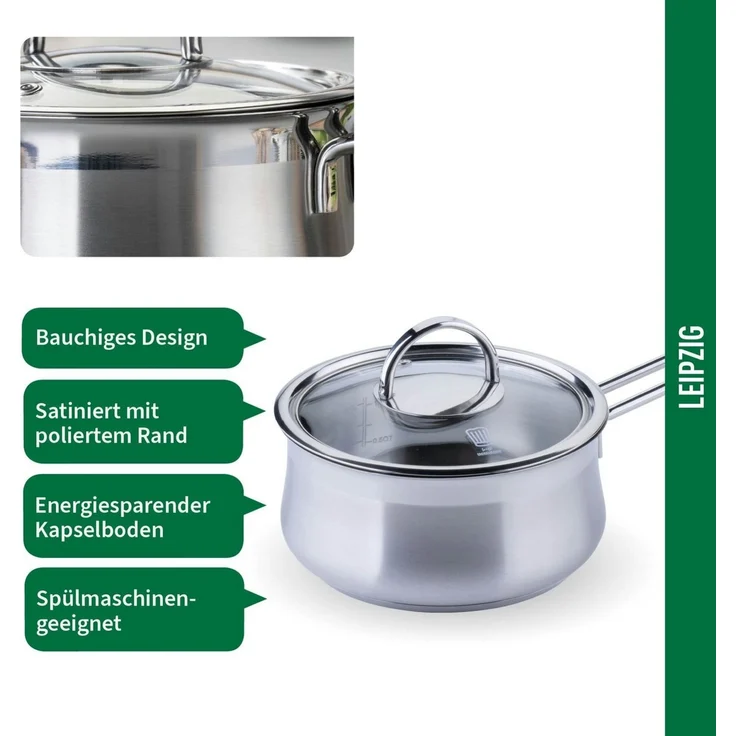 Chefkoch trifft Fackelmann Serviertopf Saucentopf, Edelstahl, Ø 14 cm, induktionsgeeignet, backofengeeignet – Bild 2