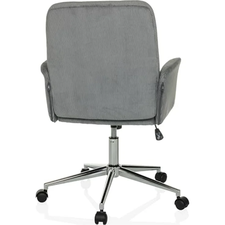 MID.YOU Drehstuhl Grau, Textil, mit Armlehnen und Drehkreuz, 70 cm, für Arbeitszimmer – Bild 8