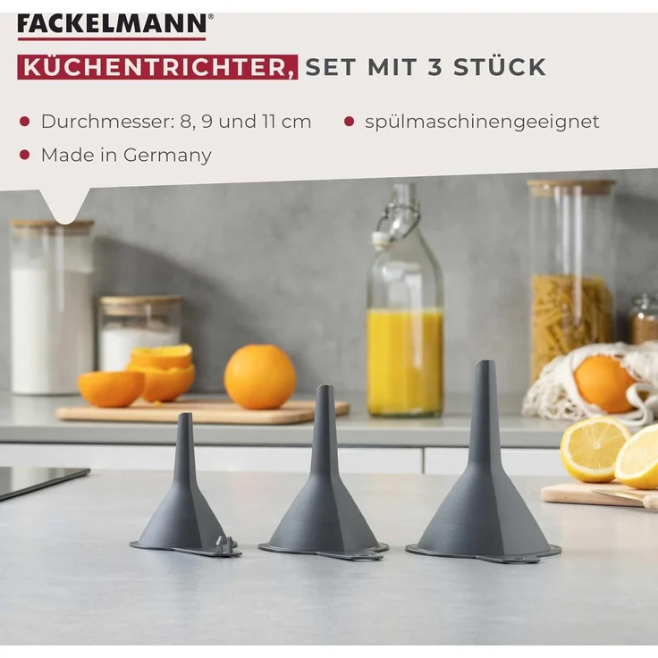 FACKELMANN Trichter Set, Küchentrichter, Universaltrichter, Fülltrichter, Einfüllhilfe – Bild 2