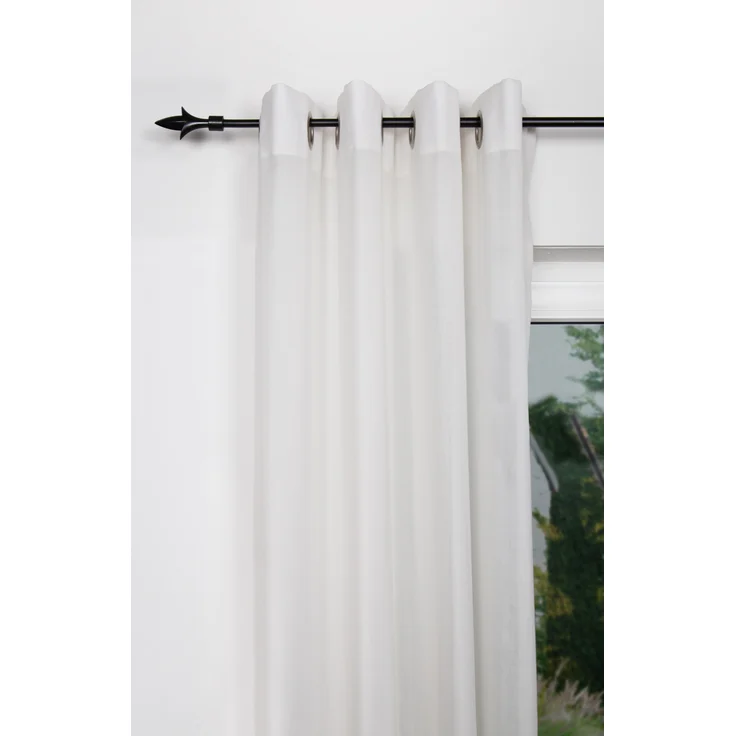 ondeco Gardinenstange ausziehbar 1-lauf, Vorhangstange Fenster Wandmontage, Endstück Lance Komplettgarnitur Teleskopstange 13/16 mm mit Ringen - Schwarz - 130-240 cm – Bild 6
