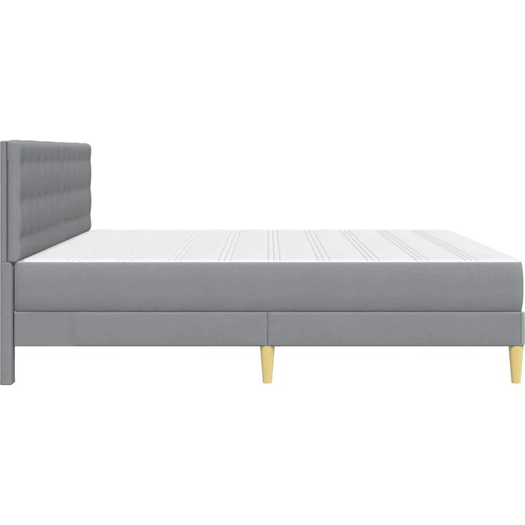 vidaXL Bettgestell mit Matratze Hellgrau 180 x 200 cm Stoff 3415265 – Bild 7
