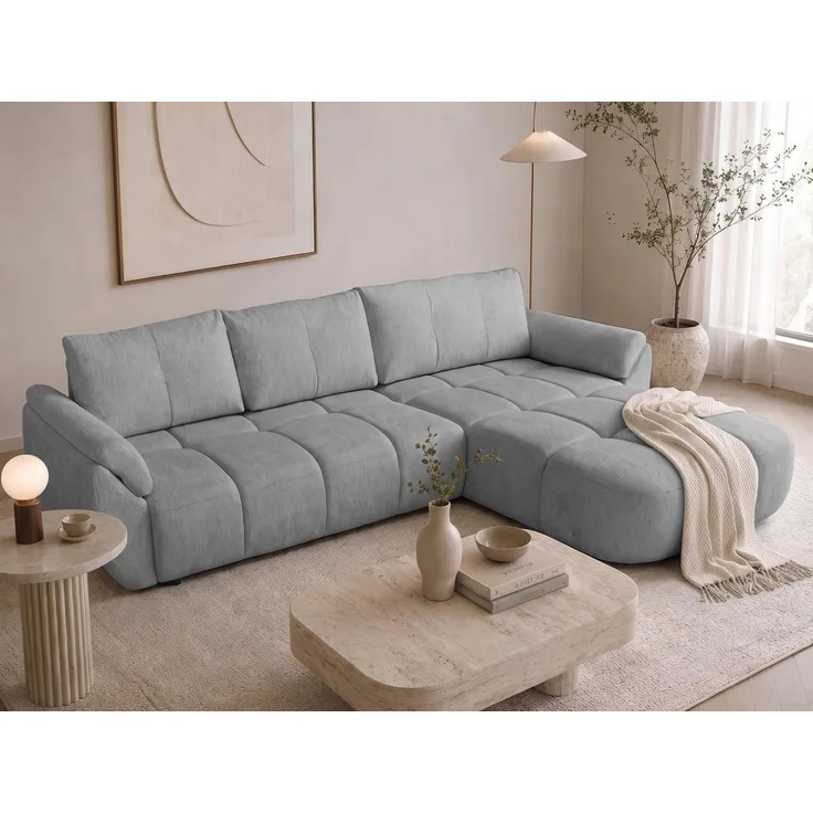 Beautysofa Ecksofa MASSIMO L-Form mit universelle Ottomane, Schlaffunktion, Bettkasten, Schlaffläche: 140 × 236 cm