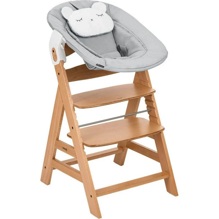 Hauck Alpha Newborn Set Pre Nature Grey Hochstuhl & Babywippe – Bild 5
