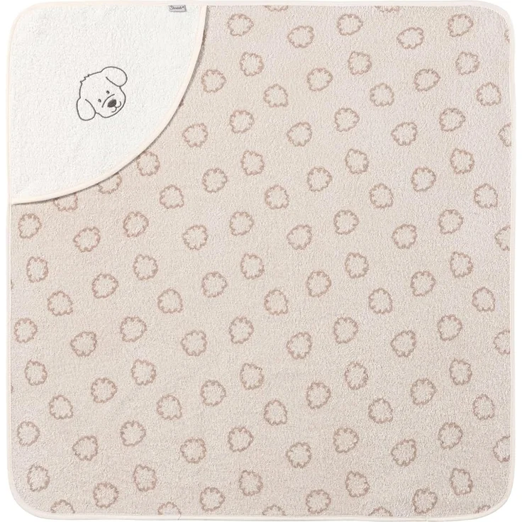 Sterntaler Kapuzenbadetuch 80x80 cm Hund Lucky - Badetuch mit Stickerei - Babyhandtuch mit Kapuze aus saugfähiger Baumwolle, Ecru – Bild 2