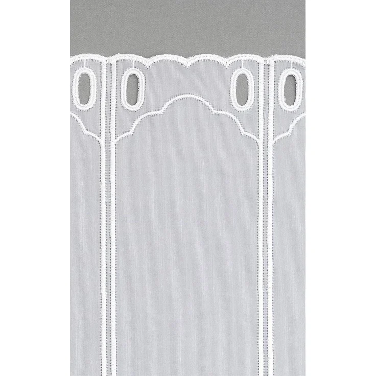 Scheibengardine von Lysel - Bogenmuster (Bx H) 75,6cm * 90cm reinweiß/Weiß – Bild 5