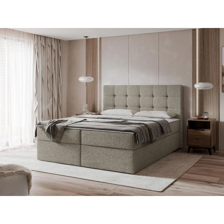 Boxspringbett Gazel Boucle (Farbe: Lambi 03, Größe: 180x200) – Bild 2