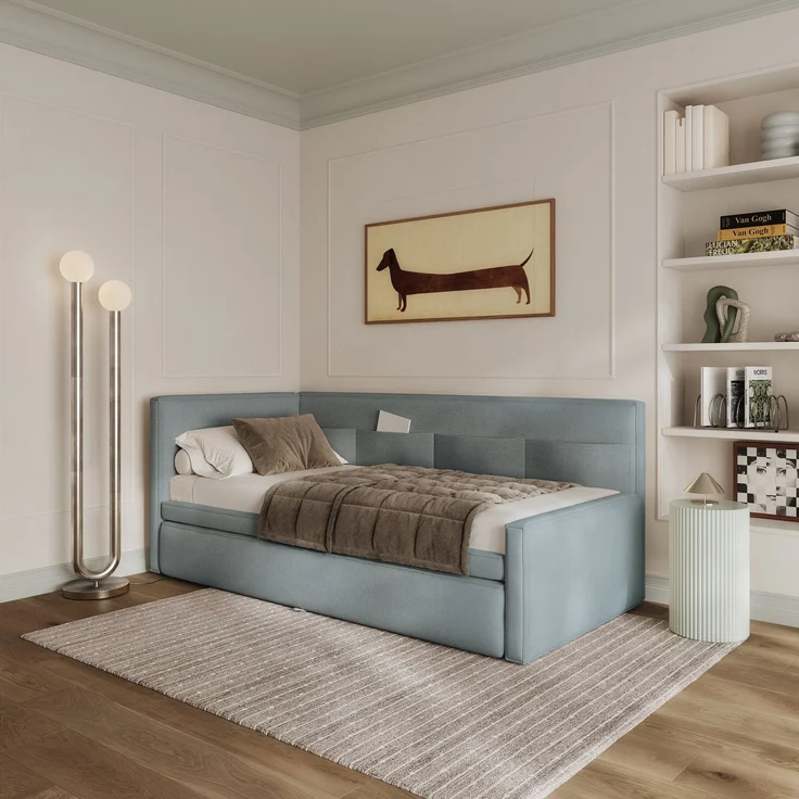 Selsey 'Nesmi' Polsterbett, Blau, 90x200 cm – Bild 2