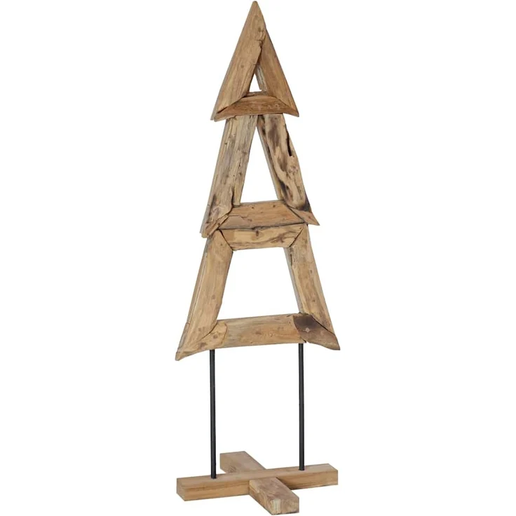 vidaXL Weihnachtsbaum mit Ständer Braun 120 cm Massivholz Teak 42017927 – Bild 1