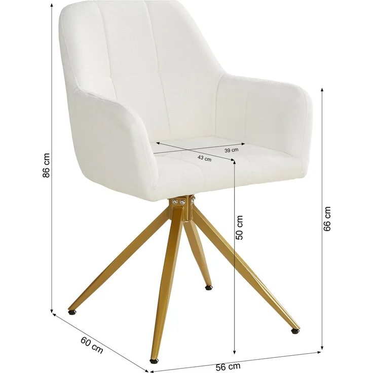 Set Esstisch mit 4 Stühlen, Bouclé Polsterstühle Beige, Küchentisch Modern Holz Eiche, Esszimmertisch Massiv, 160x90 cm – Bild 3