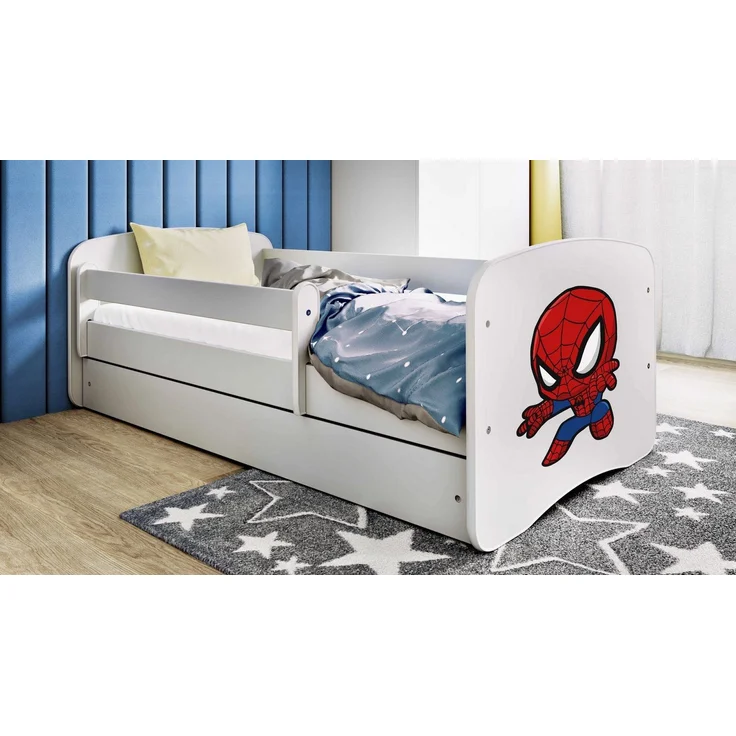 Raumhirsch Furniture Kinderbett 70x140, 80x160, 80x180 cm - Komplettset mit Matratze & Schublade (Bett für Mädchen, Einzelbett für Kinder von 2-12 Jahren, Rausfallschutz und Lattenrost), verschiedene Farben & Designs – Bild 5