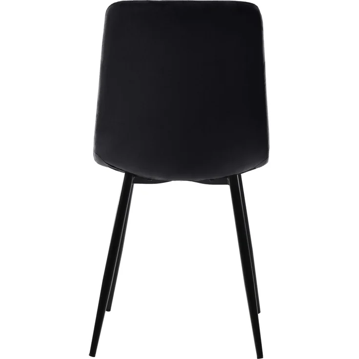 Esszimmer-Set 5-tlg Runder Tisch 80 cm Durchmesser Marmor Spanplatte Mit 4 Samt Stühlen Metallgestell Verstellbare schwarze Beine – Bild 8