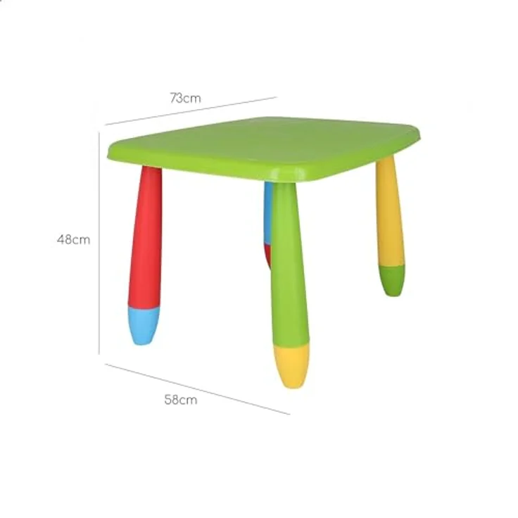 Mueblear 90046 Kindertisch, rechteckig, Kunststoff, Grün, 73 x 58 x 48 cm – Bild 3