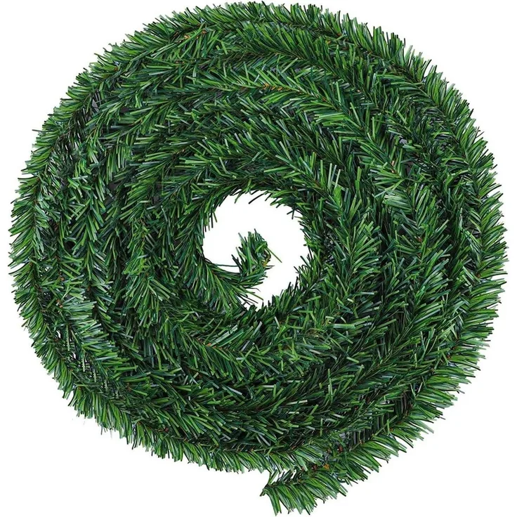 32M Weihnachtsgirlande Dekoration Grüne Piniengirlande 4cm