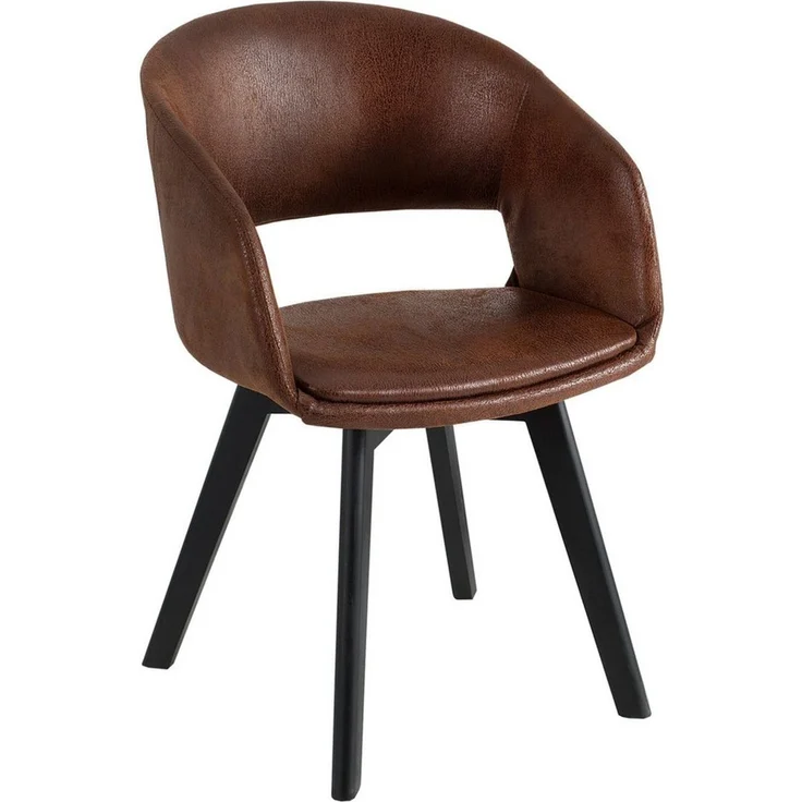 riess-ambiente Polsterstuhl NORDIC STAR antik braun / schwarz (Einzelartikel, 1 St), Esszimmer · Microfaser · Massivholz · mit Armlehne · Küche · Design – Bild 1