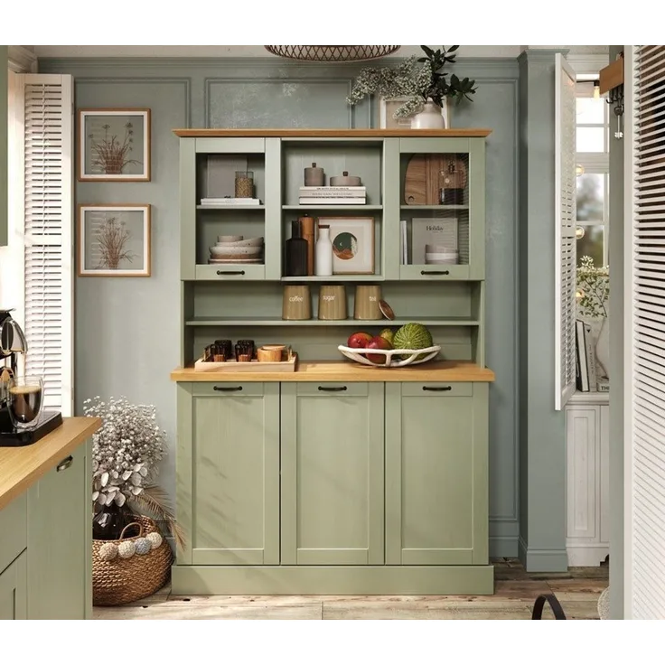 Home affaire Küchenbuffet Teramo Breite/Höhe 126/181 cm, mit Metallgriffen
