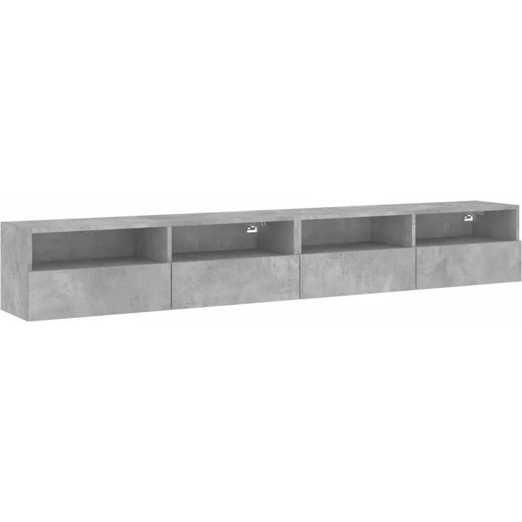 2 pcs TV-Wandschrank, TV Hängeboard Hängeschrank Betongrau 100x30x30 cm Holzwerkstoff – Bild 2