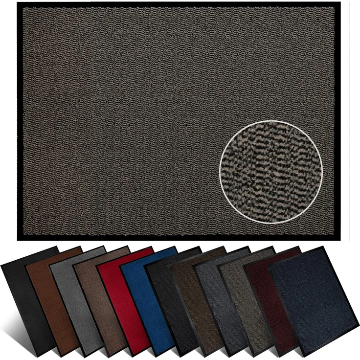 Furni24 Fußmatte - Beige-Schwarz, 80 x 120 cm