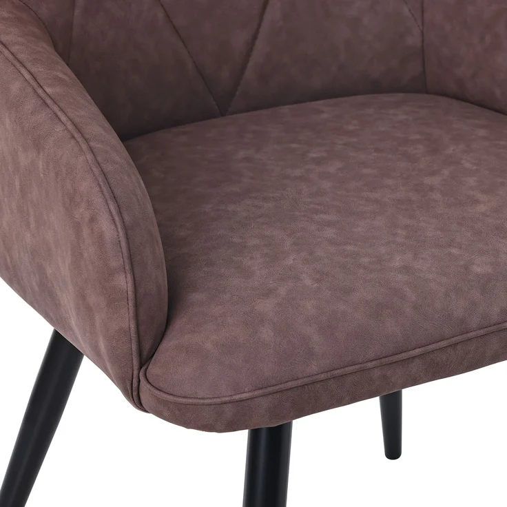 HOMAVO Esszimmerstuhl 4 Stück mit Armlehnen Lederlook Braun 57x62x87cm, YZ3 – Bild 6