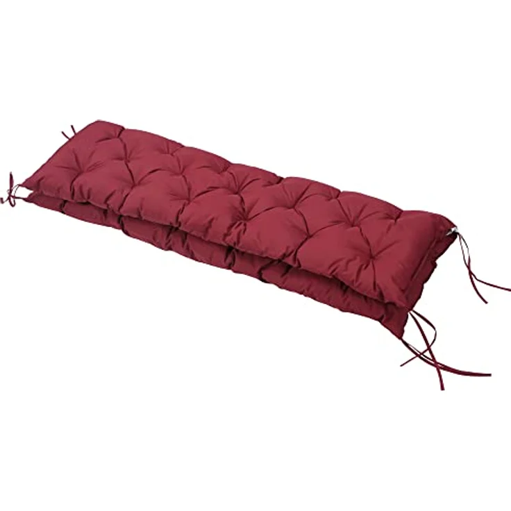 Outsunny Bankauflage 3 Sitzer, 150 x 98 x 8 cm, mit Bändern, Outdoor/Indoor, (Set, 1 St, 1 Sitzkissen), für Gartenmöbel, Fensterbank Sitzbank, Hollywoodschaukel, Rot – Bild 9