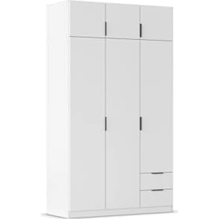 Rauch Möbel Lagoa, Kleiderschrank, Garderobe für Schlafzimmer, Kinderzimmer, Jugendzimmer 6-türig, 2 Schubladen, Farbe Weiß, Breite 136 cm – Bild 2