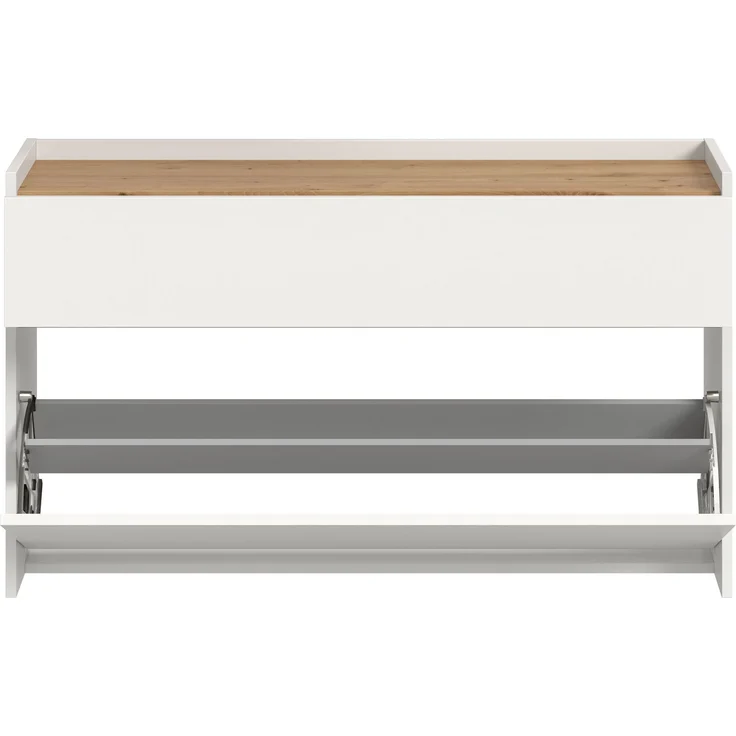 Schuhkommode B/H/T: 61x110x32 cm in weiß Nachbildung und Artisan Oak Nachbildung – Bild 3