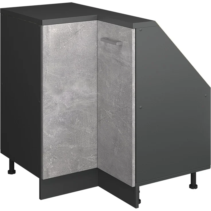 Eck-Küchenschrank für Dachschrägen R-Line Beton 75.6 cm mit 1 Tür Vicco – Bild 1