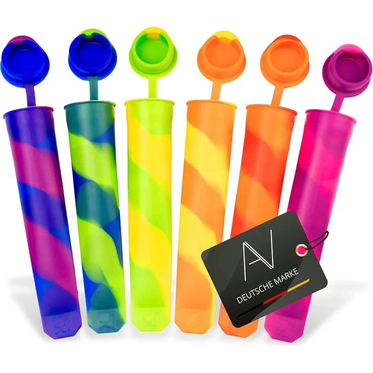 AVANA Eisform Wiederverwendbare Eisformen aus Silikon Eis Formen Eiscreme Wassereis, (6-tlg), Bunt, BPA-frei – Bild 1