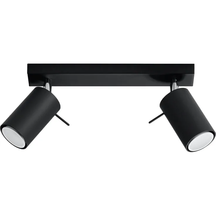 Deckenlampe Deckenleuchte RING 2 schwarz, 2x GU10, ca. 30 x 6 x 16 cm