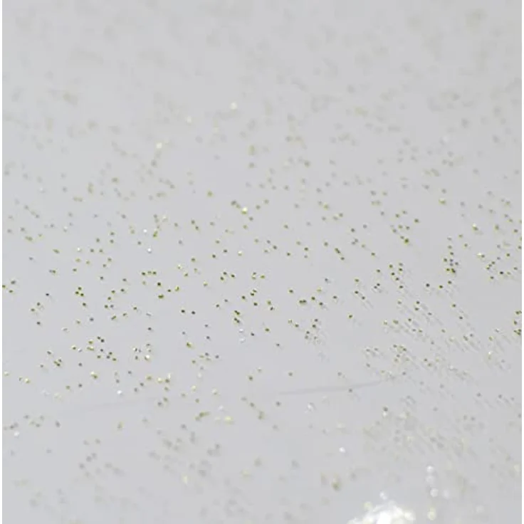 GEMITEX Transparente Tischdecke mit Glitter-Effekt, goldfarben, gewachst, hergestellt in Italien, rund 140 cm – Bild 2