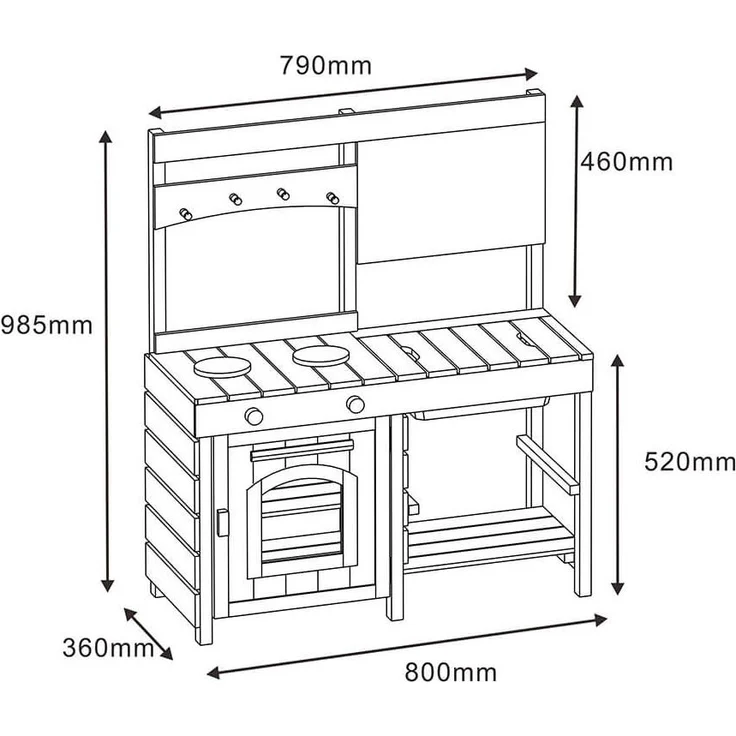 HOME DELUXE Matschküche aus Holz MUDINO - Grau – Bild 4