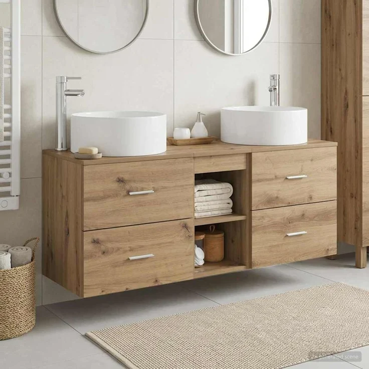vidaXL Badezimmerschrank-Set 3 stk. Artisan-Eiche 129 x 44,5 x 80 cm 3405954 – Bild 1