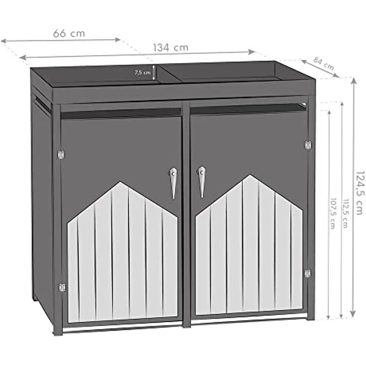 Westmann Stahl Mülltonnenbox für 2 Mülltonnen 240 – Bild 7