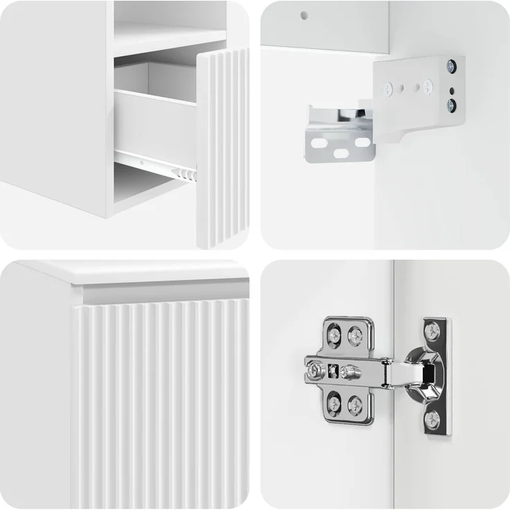 vidaXL Badezimmerschrank-Set 3 stk. Hochglanz Weiß 3405671 – Bild 8