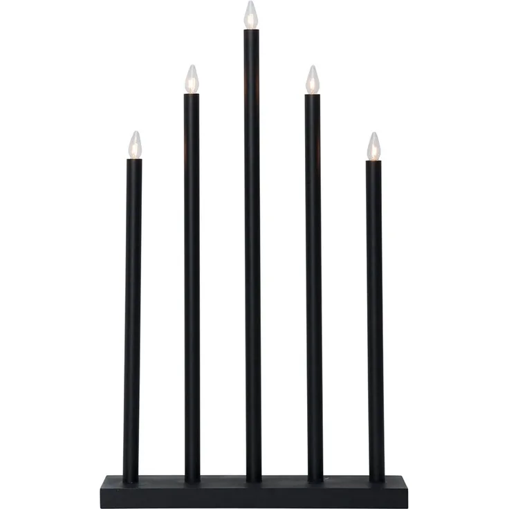 LED Tischleuchte HOLY, Weihnachten, Holz, Stahl, Schwarz, 5-flammig