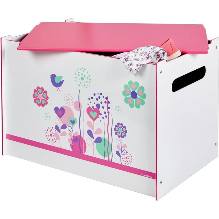 Worlds Apart 'Blumen und Vögel' Spielzeugkiste weiß/pink