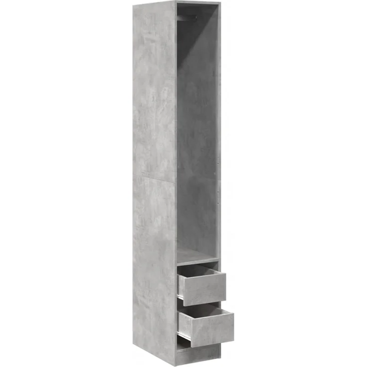 vidaXL Kleiderschrank Betongrau 30x50x200 cm Holzwerkstoff 3307741 – Bild 5