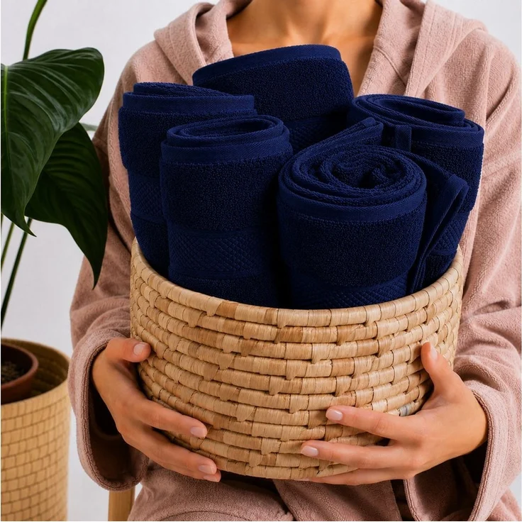 Komfortec Handtuch Set 8x Handtuch & Badetuch Set - 4er 50x100 + 4er 70x140 cm, Frottee (Set, 8-St), 100% Baumwolle, 470 g/m2, mit Bordüre, Weich & Saugstark – Bild 4