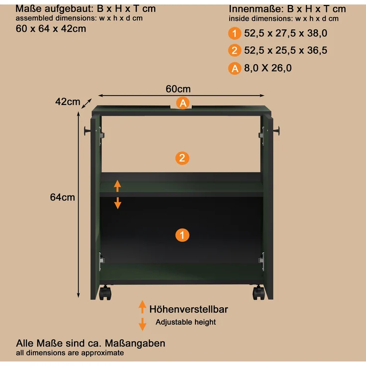 Waschbeckenunterschrank Bliss in grün 60 cm – Bild 6