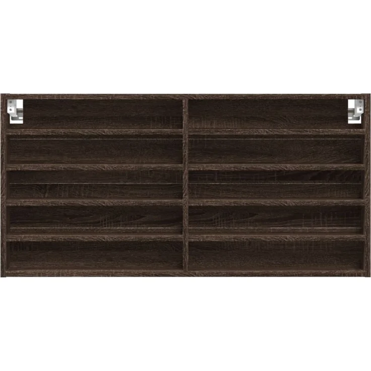 vidaXL Vitrinenschrank Braun Eichen-Optik 100x8,5x50 cm Holzwerkstoff 847953 – Bild 4