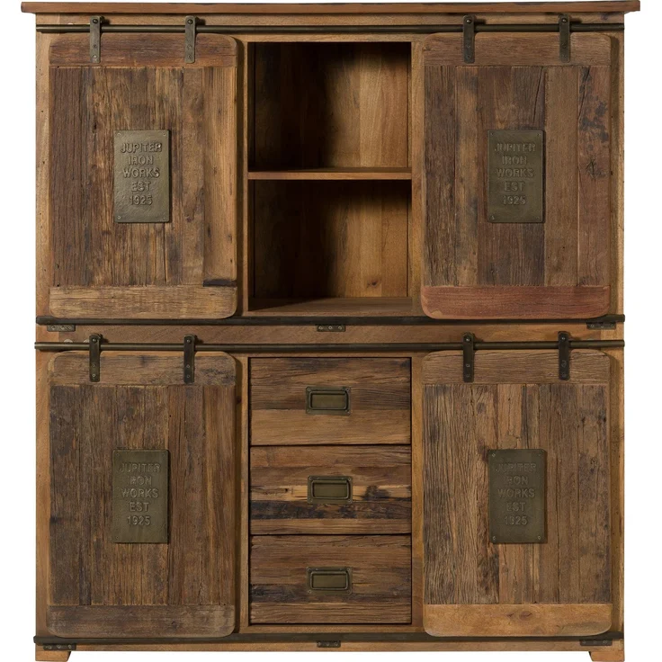 Highboard Mango / Altholz 150x45x160 natur lackiert RAILWAY LIMITED #125 – Bild 7