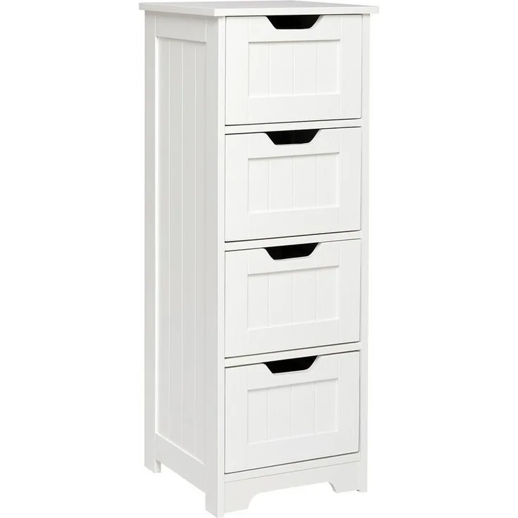 Mondeer Badkommode Badezimmerschrank, Kommode aus Holz, Sideboard mit Stauraum, Modern, Weiß