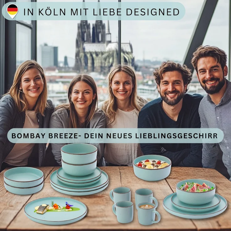 SÄNGER Steingut Dessertteller Bombay Breeze 4 teilig – Bild 5