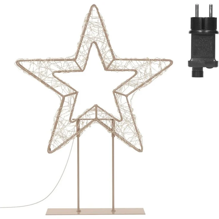 ECD Germany LED Stern LED Weihnachtsstern auf Sockel Weihnachtsdeko Außen mit Lichterkette, LED, Warmweiß, Leuchtstern 37 cm Weihnachtsbeleuchtung mit Timer 200 LED Warmweiß – Bild 2