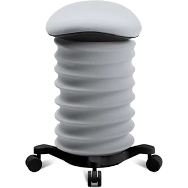 TOPSTAR Sitness 4D mit Rollen - AGR-Zertifiziert Dynamischer Sitzhocker schwarz - grau Stoff HI8, ergonomischer Bürohocker - höhenverstellbar - stärkt den Rücken - entlastet die Bandscheiben – Bild 3
