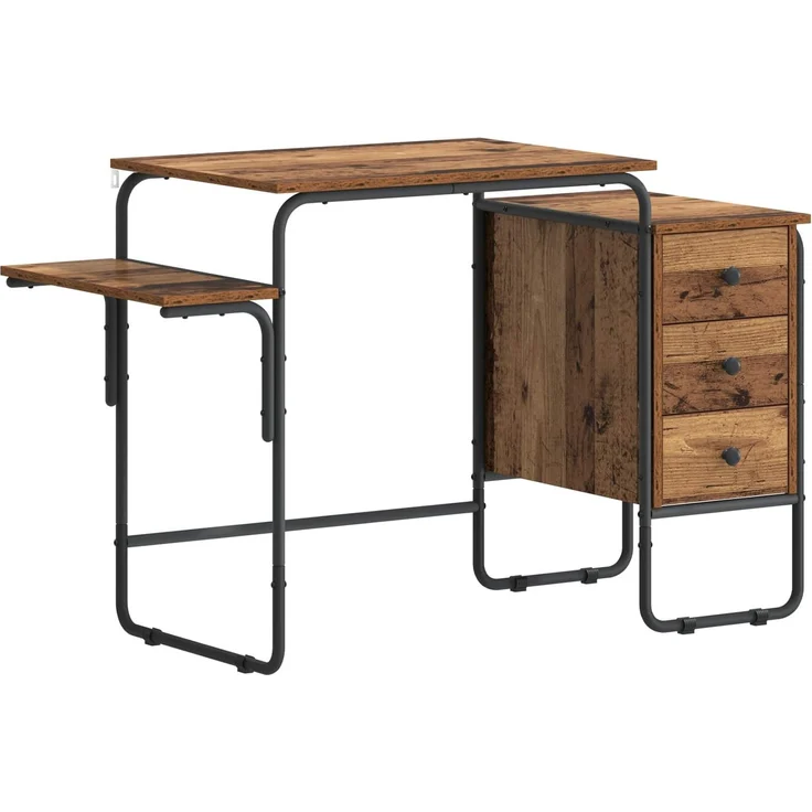 vidaXL Schreibtisch mit Stauraum Altholz 120 x 50 x 75 cm 8008000 – Bild 2