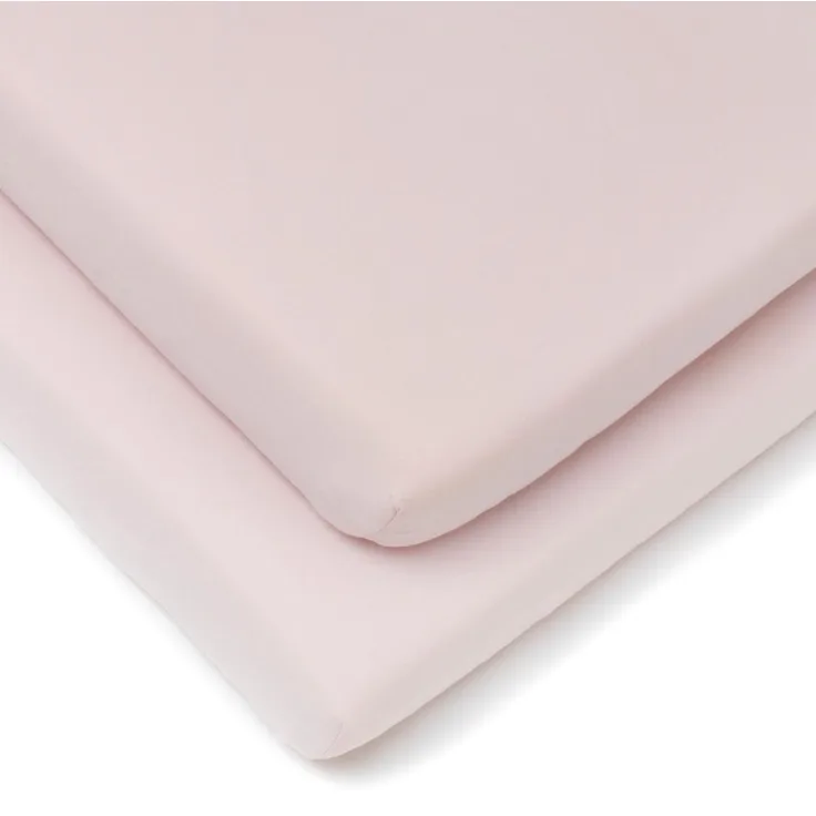 Clair de Lune Pram/ Crib Cotton Jersey Fitted Sheets (Pack of 2, Pink)