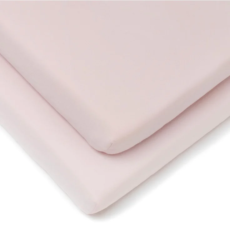 Clair de Lune Pram/ Crib Cotton Jersey Fitted Sheets (Pack of 2, Pink)