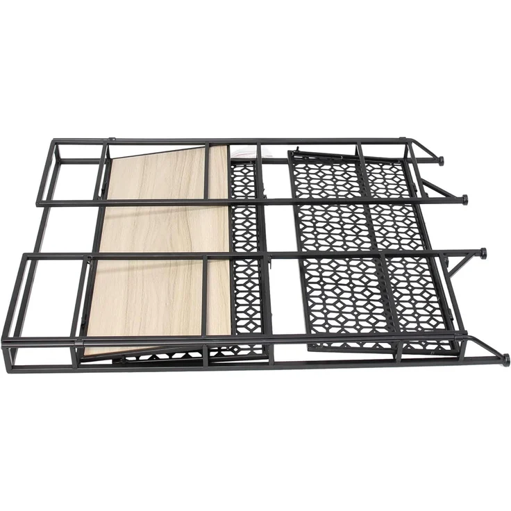 Dekoleidenschaft Standregal "Simply Modern" aus Metall, schwarz & MDF, klappbar, Regal mit 3 Böden, Badregal, Küchenregal, Klappregal, Wohnzimmerregal, Metallregal – Bild 6